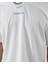 Erkek Beyaz Bisiklet Yaka Nakışlı Oversize T-Shirt 4