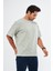 Unisex Ajurlu Gri Oversize Bol Kalıp Basic T-Shirt 1