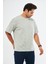 Unisex Ajurlu Gri Oversize Bol Kalıp Basic T-Shirt 8