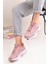Günlük Kadın Sneaker Spor Ayakkabı Desenli Hafif Yüksek Taban Bağcıklı 001 4