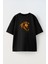 Unisex Lion Head Tasarım Baskılı Pamuk Sıyah Oversize T-Shirt 1