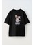 Bugs Bunny Street Movie Tasarım Baskılı Pamuk Sıyah Oversize T-Shirt 1