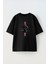 Unisex Samuray Japon J Katana Tasarım Baskılı Pamuk Sıyah Oversize T-Shirt 1
