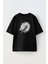 Unisex Dragon Cizim Japon Ejder Tasarım Baskılı Pamuk Sıyah Oversize T-Shirt 1