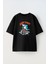 Unisex Shark Rider Motor Köpek Balığı Tasarım Baskılı Pamuk Sıyah Oversize T-Shirt 1