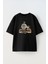 Unisex Ben Darvis Tasarım Baskılı Pamuk Sıyah Oversize T-Shirt 1