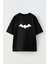 Unisex Batman Yarasa Tasarım Baskılı Pamuk Sıyah Oversize T-Shirt 1