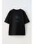 Unisex Busquem Conhecimento Tasarım Baskılı Pamuk Sıyah Oversize T-Shirt 1