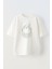 Unisex Yanan Alev Topu Yüzü Tasarım Baskılı Pamuk Beyaz Oversize T-Shirt 1