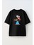 Unisex Temel Reis ve Safinaz Tasarım Baskılı Pamuk Sıyah Oversize T-Shirt 1