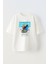 Unisex Yanan Kelebek Tasarım Baskılı Pamuk Beyaz Oversize T-Shirt 1