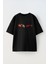 Unisex Ironman And Spiderman Tasarım Baskılı Pamuk Sıyah Oversize T-Shirt 1