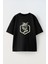 Unisex Designspiration Tasarım Baskılı Pamuk Sıyah Oversize T-Shirt 1