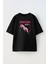 Unisex Sakura Cherry Blossom Haiku Tasarım Baskılı Pamuk Sıyah Oversize T-Shirt 1