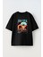 Unisex Anime Hunter x Hunter Tasarım Baskılı Pamuk Sıyah Oversize T-Shirt 1