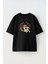 Unisex Deep Talk Tasarım Baskılı Pamuk Sıyah Oversize T-Shirt 1