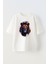 Unisex Aslan Kral Tasarım Baskılı Pamuk Beyaz Oversize T-Shirt 1
