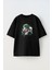 Unisex One Piece Roronoa Zoro Yeşil Saç Tasarım Baskılı Pamuk Sıyah Oversize T-Shirt 1