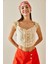 Bej Fırfırlı Askılı Crop Bluz 5YXK2-48797-25 2