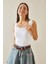 Beyaz Büzgü Detaylı Askılı Bluz 5YXK2-48735-01 5