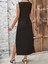 Kadın V Yaka Yanları Yırtmaç Detay Viskon Elbise 4