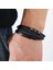 21CM Tarzı No.37 Boyutu Moda Siyah Deri Bilezik Erkekler Için Charm Manyetik Örgülü Punk Rock Adam Bilezik Manşet Bilezikler Erkekler Pulseira Masculina (Yurt Dışından) 2