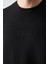 Siyah Pamuklu Kalın Yumuşak Dokulu Oversize Fit Basic Erkek Eşofman Takım - 85261 3