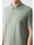 Açık Yeşil Basic Göğüs Logolu Standart Kalıp Triko Polo Yaka Erkek T-Shirt - 87768 2