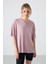 Gül Kurusu Penye Modal Yumuşak Tuşeli Oversize Fit Basic Kadın T-Shirt- 97285 1