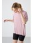 Gül Kurusu Penye Modal Yumuşak Tuşeli Oversize Fit Basic Kadın T-Shirt- 97285 4