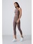 Kahverengi Yüksek Bel Kapri-Crop Atlet Slim Fit Kadın Tayt Takım - 95284 1