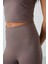 Kahverengi Yüksek Bel Kapri-Crop Atlet Slim Fit Kadın Tayt Takım - 95284 3