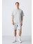Taş Pamuklu Kalın Yumuşak Dokulu Oversize Fit Basic Erkek Şort Takım - 85257 1