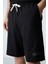 Siyah Pamuklu Kalın Yumuşak Dokulu Oversize Fit Basic Erkek Şort Takım - 85259 5
