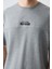 Gri Melanj Pamuklu Kalın Yumuşak Dokulu Oversize Fit Basic Erkek Şort Takım - 85259 5
