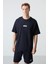 Lacivert Pamuklu Kalın Yumuşak Dokulu Oversize Fit Basic Erkek Şort Takım - 85259 2