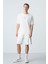 Ekru Pamuklu Kalın Yumuşak Dokulu Oversize Fit Basic Erkek Şort Takım - 85258 1