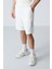 Ekru Pamuklu Kalın Yumuşak Dokulu Oversize Fit Basic Erkek Şort Takım - 85258 5