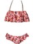 Çiçek Desenli Fırfır Detaylı Kız Çocuk Bikini 1