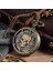 AL19040-ALTIN Vintage Bronz Steampunk Kuvars Cep Saati Hollow Karayip Korsanları Kafatası H Kemer Zincir Kolye Erkek Kolye (Yurt Dışından) 4