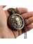 A5036-GÜMÜŞ Vintage Bronz Steampunk Kuvars Cep Saati Hollow Karayip Korsanları Kafatası H Kemer Zincir Kolye Erkek Kolye (Yurt Dışından) 2