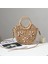 El Yapımı Yarım Yuvarlak Dokuma Yapay Hasır Çanta Kadın Messenger Crossbody Çanta Kızlar Küçük Plaj El Çantası Bej Renk (Yurt Dışından) 5