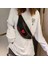 Katı Renk Aşk Kalp Dekor Kadın Pu Deri Crossbody Omuzdan Askili Çanta Göğüs Çanta Moda Bayanlar Fanny Paketi Kemer Siyah (Yurt Dışından) 2