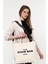 Bej The İcone Bag Bag Paris Işlemeli Tote Kadın Kol Çantası ve Omuz Çantası 2