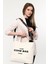 Bej The İcone Bag Bag Paris Işlemeli Tote Kadın Kol Çantası ve Omuz Çantası 3