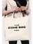 Bej The İcone Bag Bag Paris Işlemeli Tote Kadın Kol Çantası ve Omuz Çantası 4