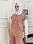 V Yaka Süveter Pantolon Ikili Triko Takım- Camel 1
