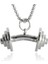 AL18922-SIYAH Titanyum Çelik Dönebilen Dambıl Halter Spor Kolye Otoriter Erkekler Kolye Gym Fitness Spor Ekipmanları Takı (Yurt Dışından) 2