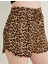 Mini Şort Leopar Desenli Beli Bağcıklı Slim Fit 5