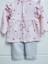 Pamuk Kız Bebek Fitilli Çicek Desenli Fiyonk Detaylı Alt Üst Pijama Takımı 2